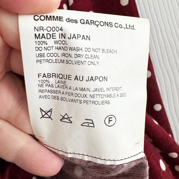 Comme des Garcons Girl Polka Dot Dress in Dark Red (Burgundy), Size Small - Picture 5 of 6
